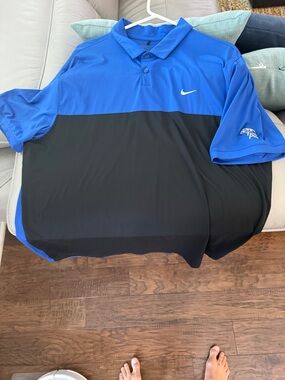 Nike Two-Tone Torrey Pines Royal Blue and Black Golf Polo